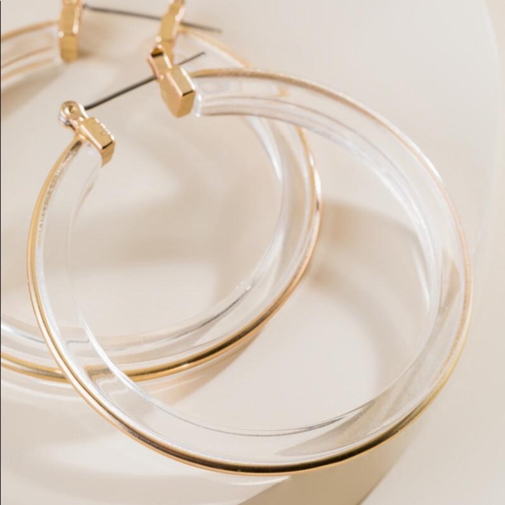 Clear Acrylic Hoop Earrings